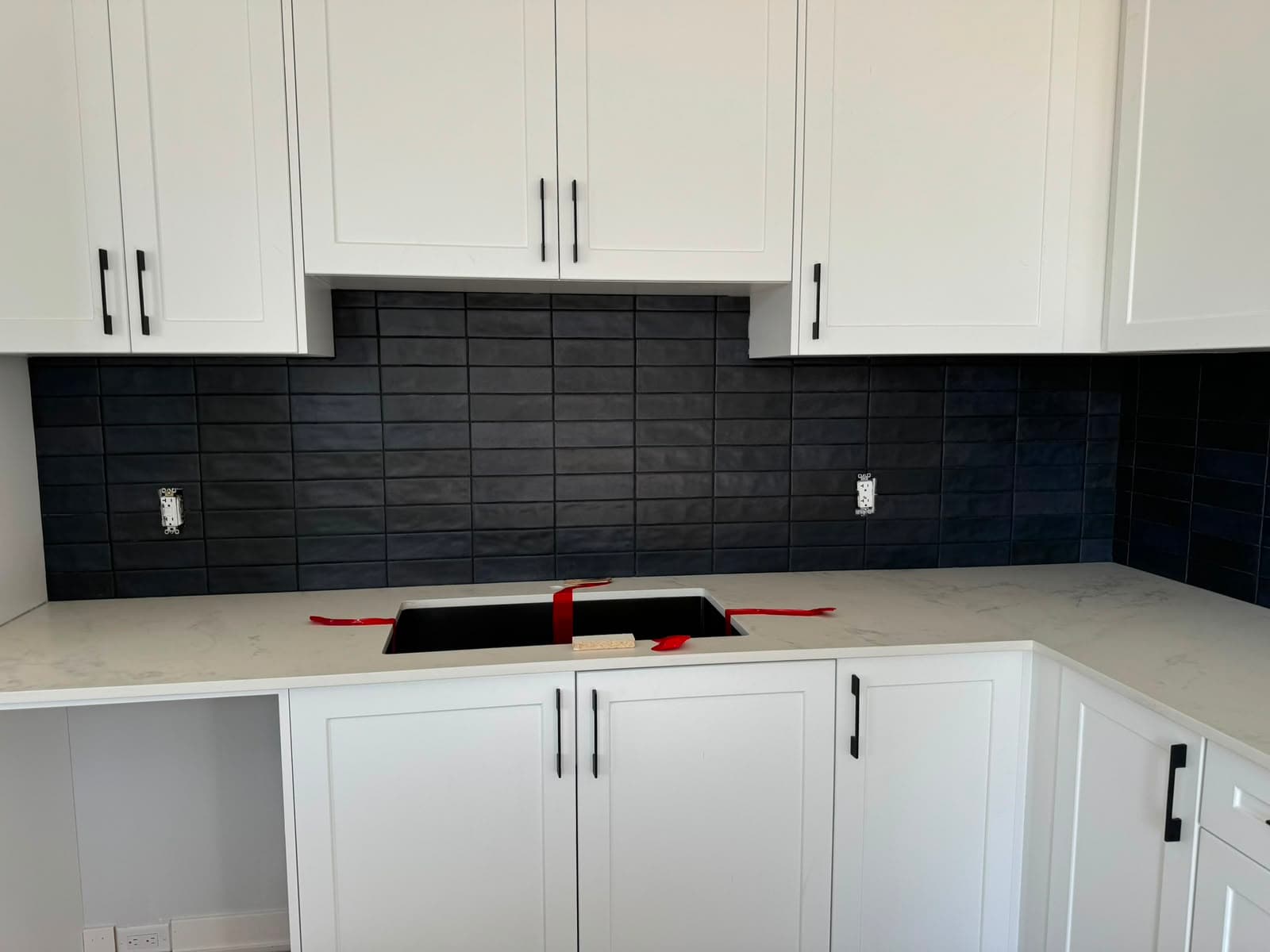 Navy Tile Kitchen Backsplash